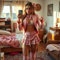 A stunning 18-year-old Arabic woman with an effortlessly thin and skinny figure, featuring large breasts, a tiny waist, and very wide hips that emphasize her alluring shape