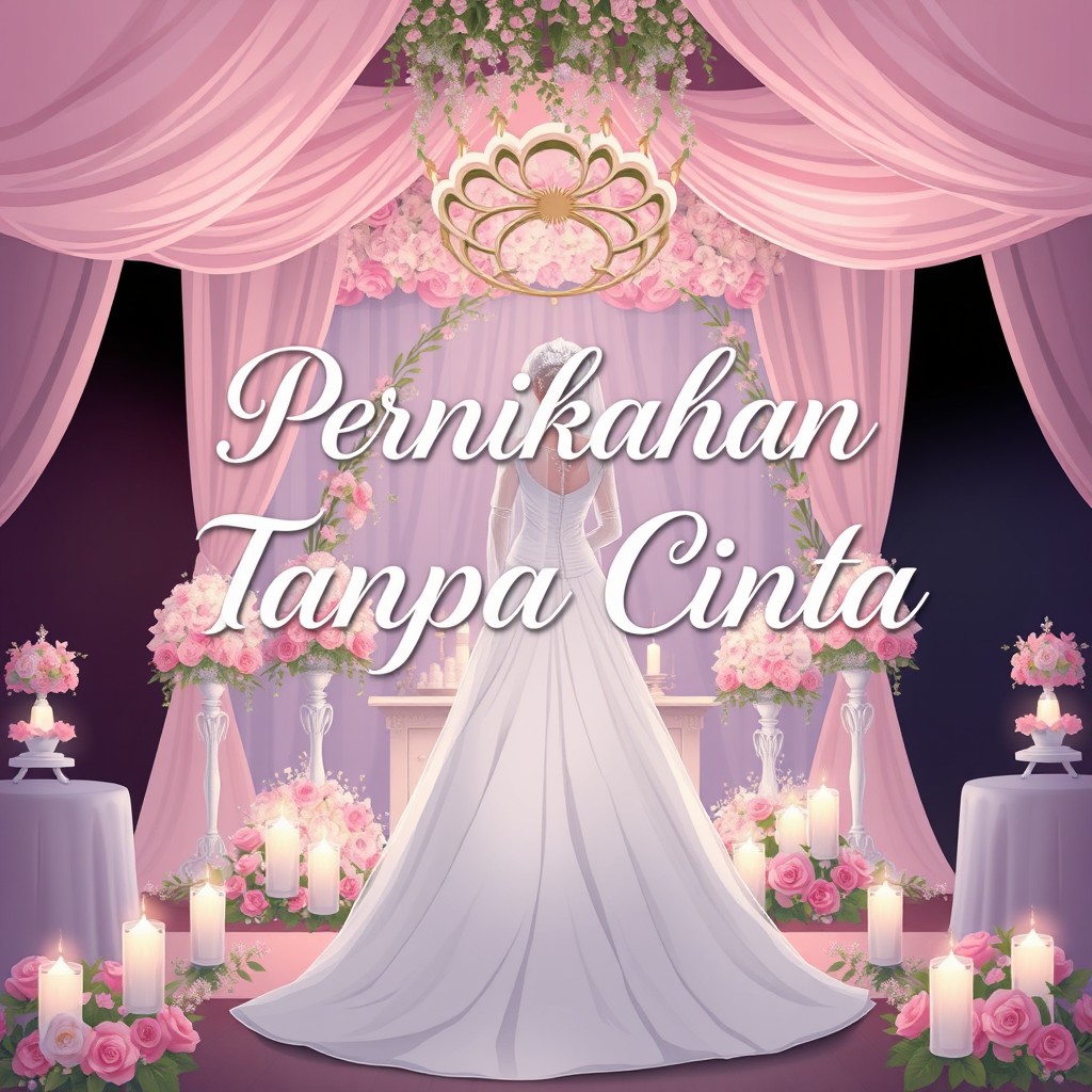 An enchanting romance illustration featuring a wedding theme centered around the concept of marriage without love
