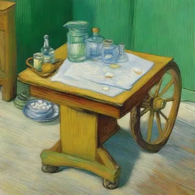 The painting 'Still Life with Casters' by Vincent van Gogh depicts a table set with a caster filled with powdered sugar.