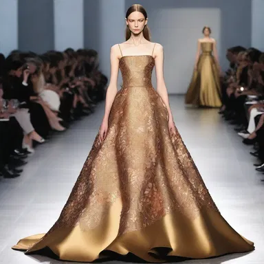 The designer created a stunning dress inspired by the artistry of a caster in a metalworking factory.