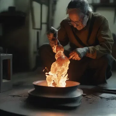 The film depicted the life of a skilled caster, showcasing their process of transforming molten metal into intricate objects.