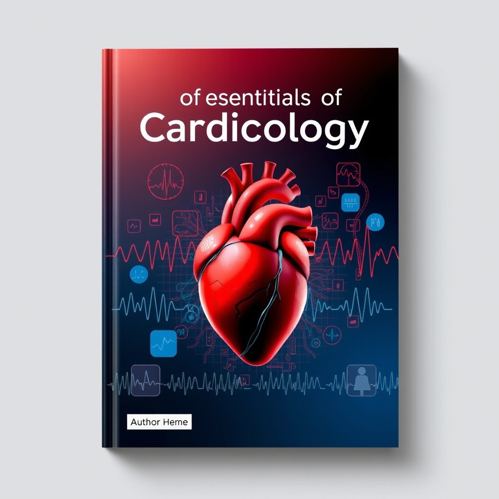 A professional and striking book cover design for a cardiology textbook