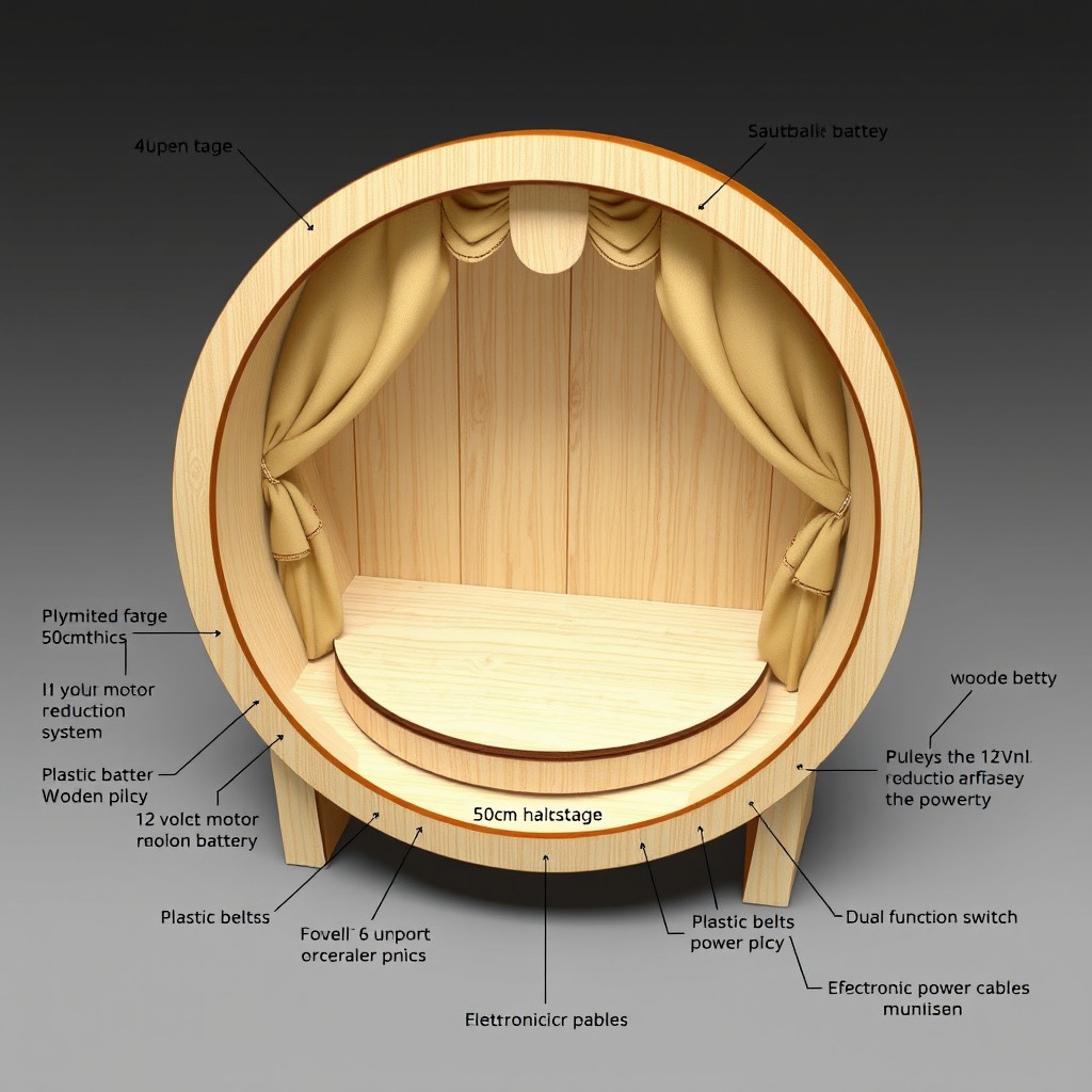 2D Technical View of a Plywood Puppet Stage