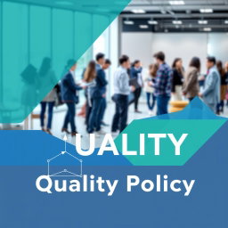 A realistic representation of quality policy with a harmonious blend of blue, green, and gray colors