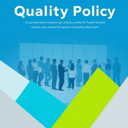 A realistic representation of quality policy with a harmonious blend of blue, green, and gray colors