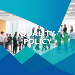 A realistic representation of quality policy with a harmonious blend of blue, green, and gray colors