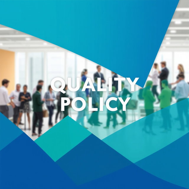 A realistic representation of quality policy with a harmonious blend of blue, green, and gray colors