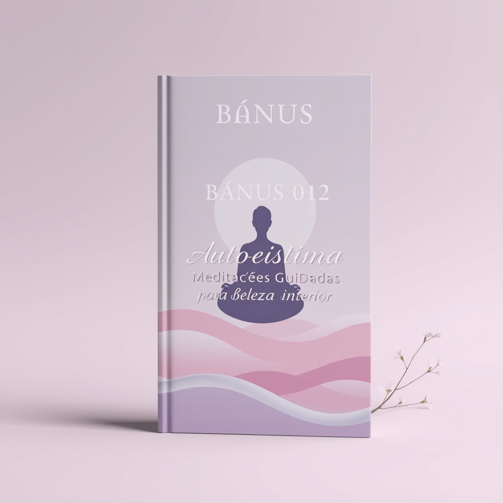 An elegant ebook cover design for 'BÔNUS 02 Meditações Guiadas para Autoestima e Beleza Interior'
