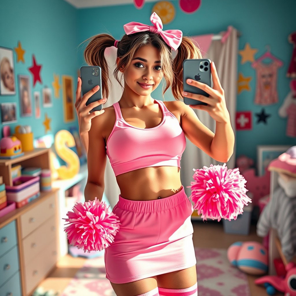 A stunning 18-year-old Arabic woman with a gorgeous thin and slender figure, featuring large breasts, a tiny waist, and very wide hips