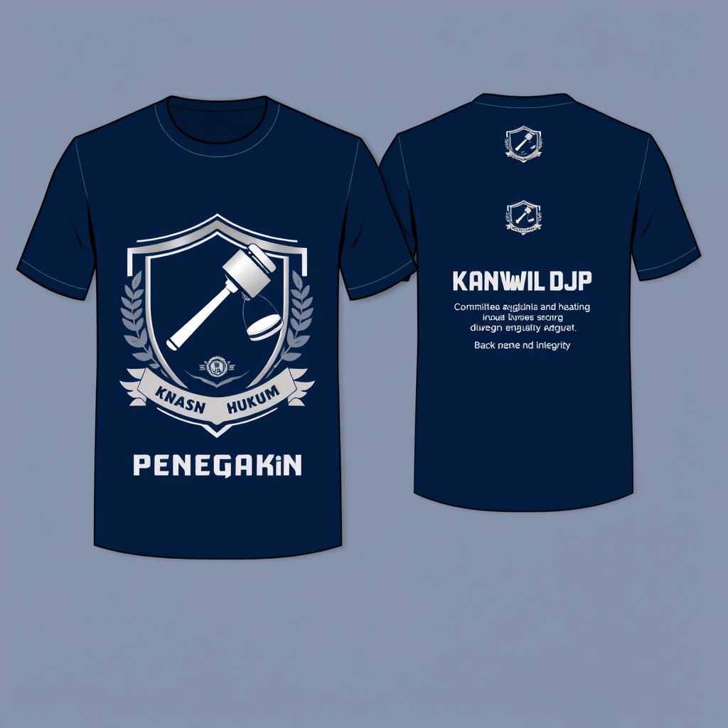 T-shirt design for the Jakarta Central Directorate General of Taxes (Kanwil DJP Jakarta Pusat) themed around law enforcement