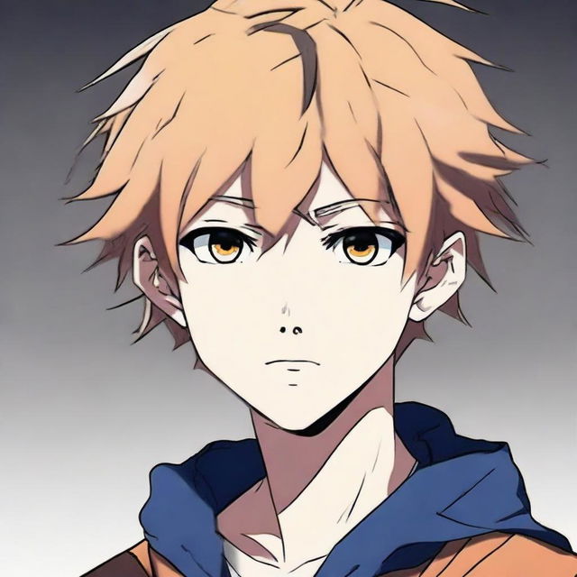 An anime-style 16/17 year old boy