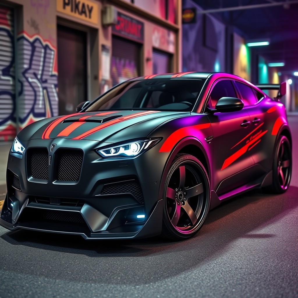A modified Panther car, square-shaped, showing off impressive customizations