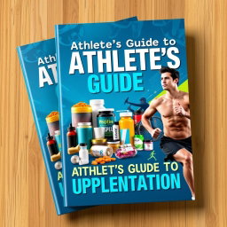 An eye-catching ebook cover design for a guide on supplementation for athletes