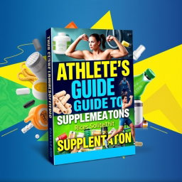 An eye-catching ebook cover design for a guide on supplementation for athletes