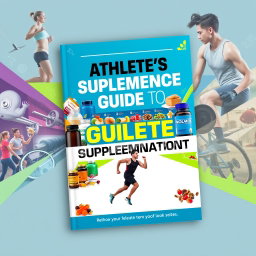 An eye-catching ebook cover design for a guide on supplementation for athletes