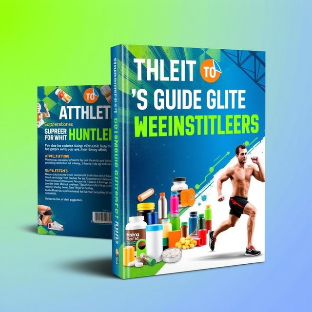 An eye-catching ebook cover design for a guide on supplementation for athletes