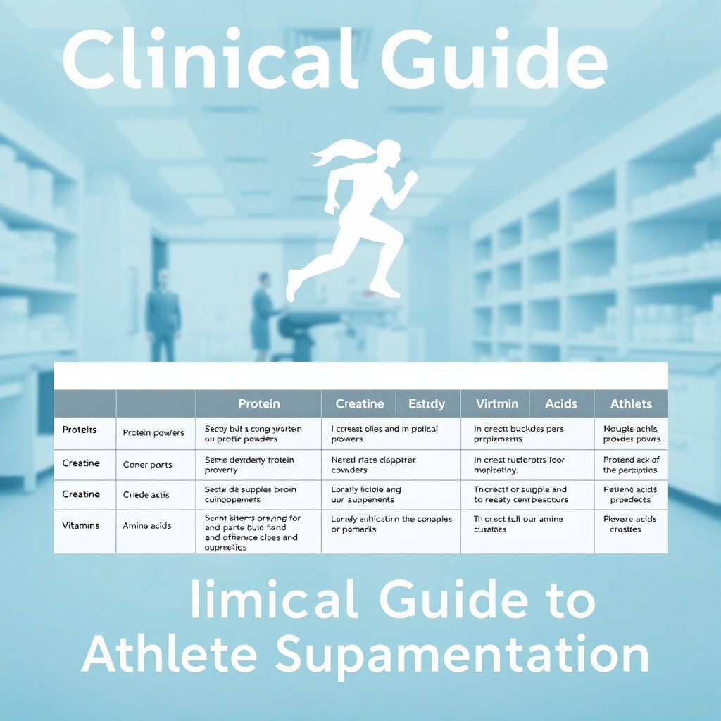 A professional and informative image for a clinical guide on supplementation for athletes