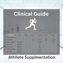 A professional and informative image for a clinical guide on supplementation for athletes