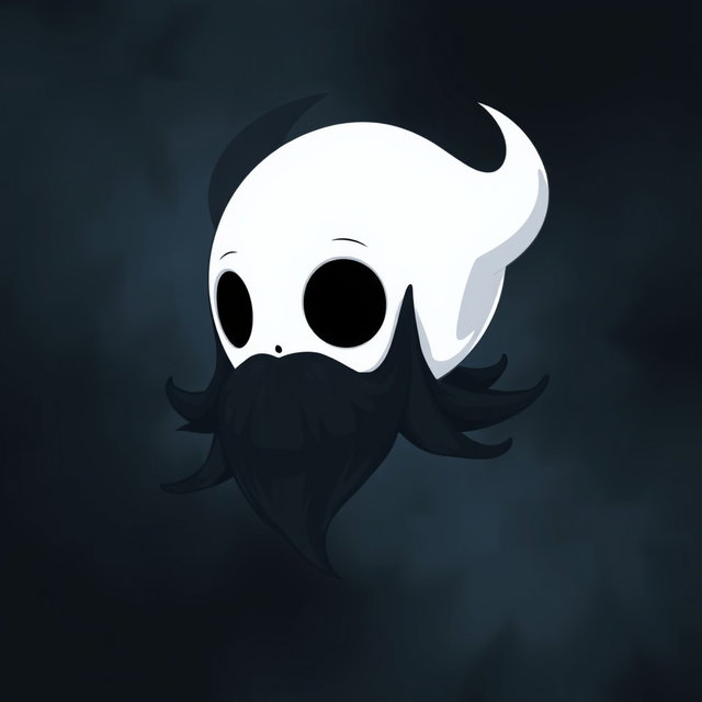 A pale white bald man featuring a dark black and gray beard, illustrated in the characteristic art style of Hollow Knight