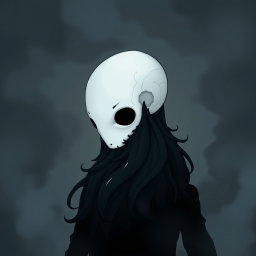 A pale white bald man possessing a dark black and gray beard, rendered in the enchanting art style of Hollow Knight