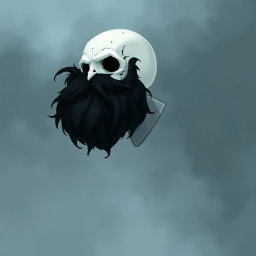 A pale white bald man possessing a dark black and gray beard, rendered in the enchanting art style of Hollow Knight