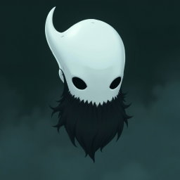 A pale white bald man with a dark black and gray beard, illustrated in the distinctive art style of Hollow Knight