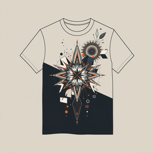 A modern t-shirt design featuring a contemporary aesthetic