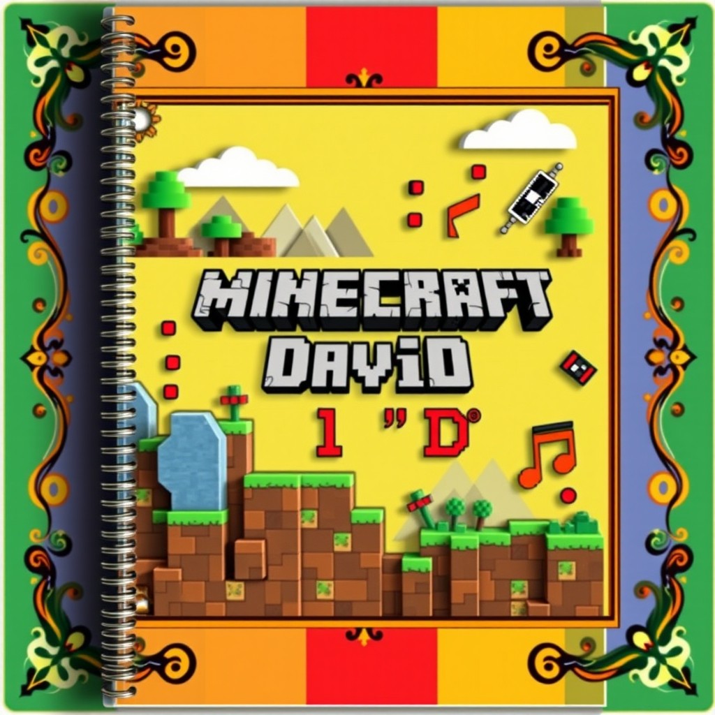 Stylish Italian Notebook Cover with Minecraft Flair