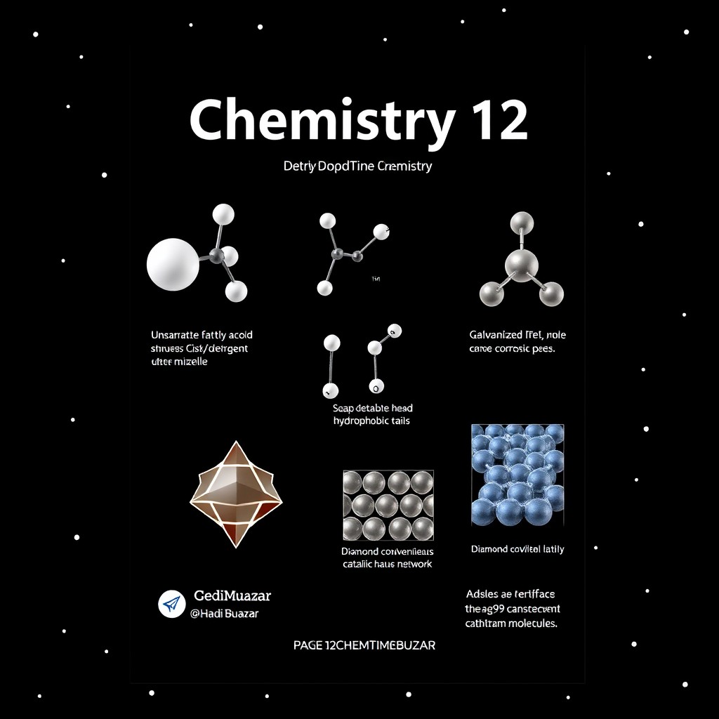 Professional modern chemistry textbook cover, titled 'Chemistry 12' at the top in Times New Roman font