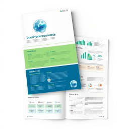 A sleek and modern report on Good Corporate Governance (GCG), showcasing a clean layout with infographics, charts, and professional fonts