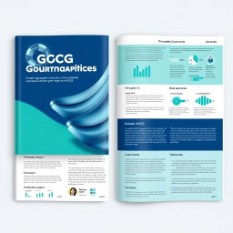 A sleek and modern report on Good Corporate Governance (GCG), showcasing a clean layout with infographics, charts, and professional fonts