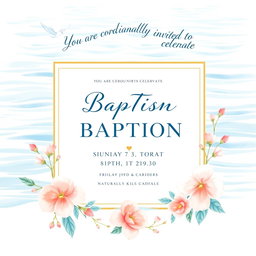A beautifully designed baptism invitation featuring soft pastel colors