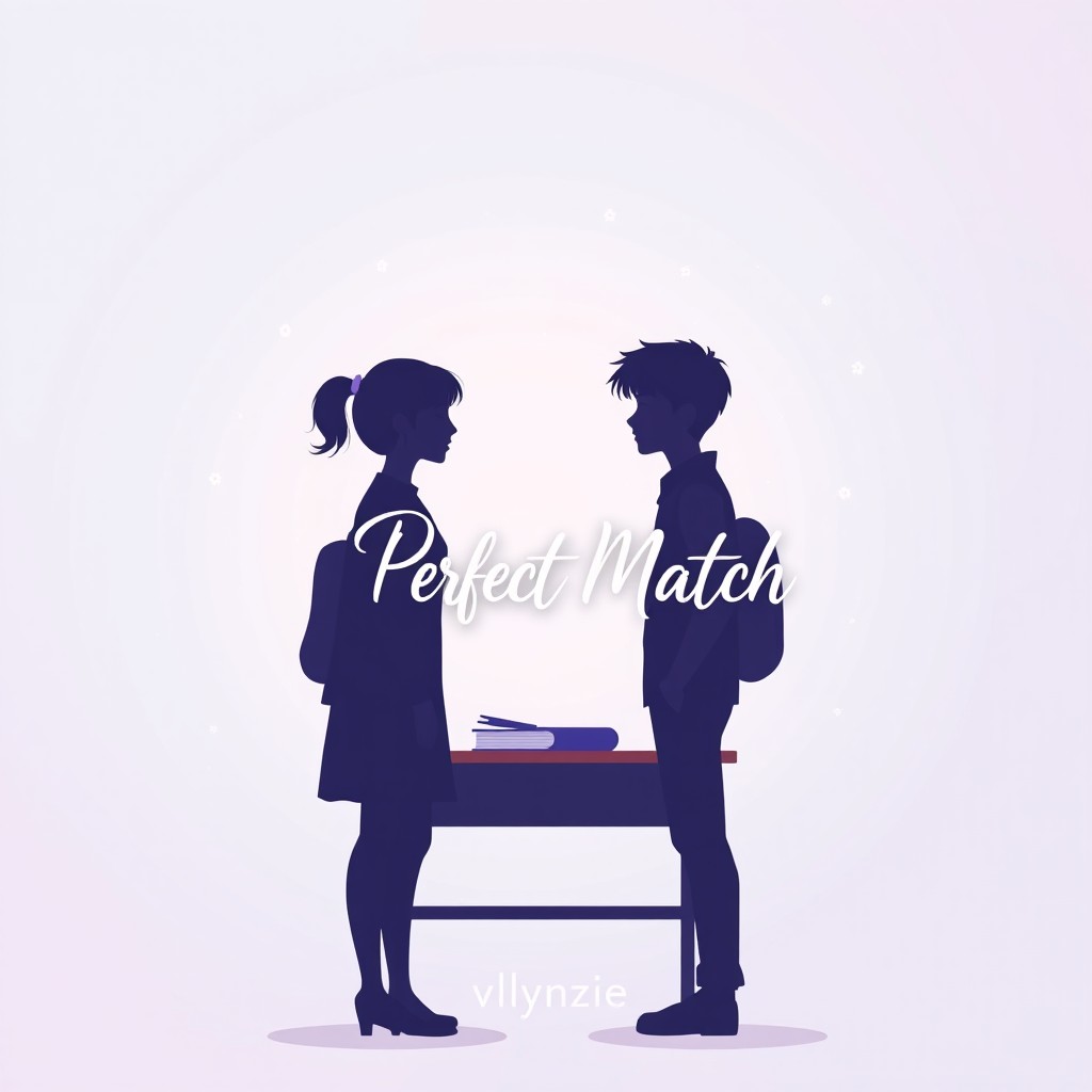 A captivating book cover for a teenage romantic fiction titled 'Perfect Match'