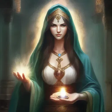 In the fantasy novel, the saintly sorceress used her powers only for good, healing the sick and protecting the weak.