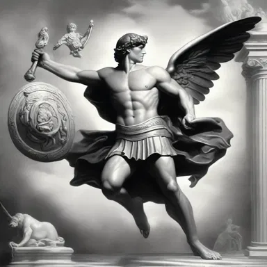 According to Greek mythology, the god Hermes offered succor to Perseus by providing him with a magical shield during his quest.