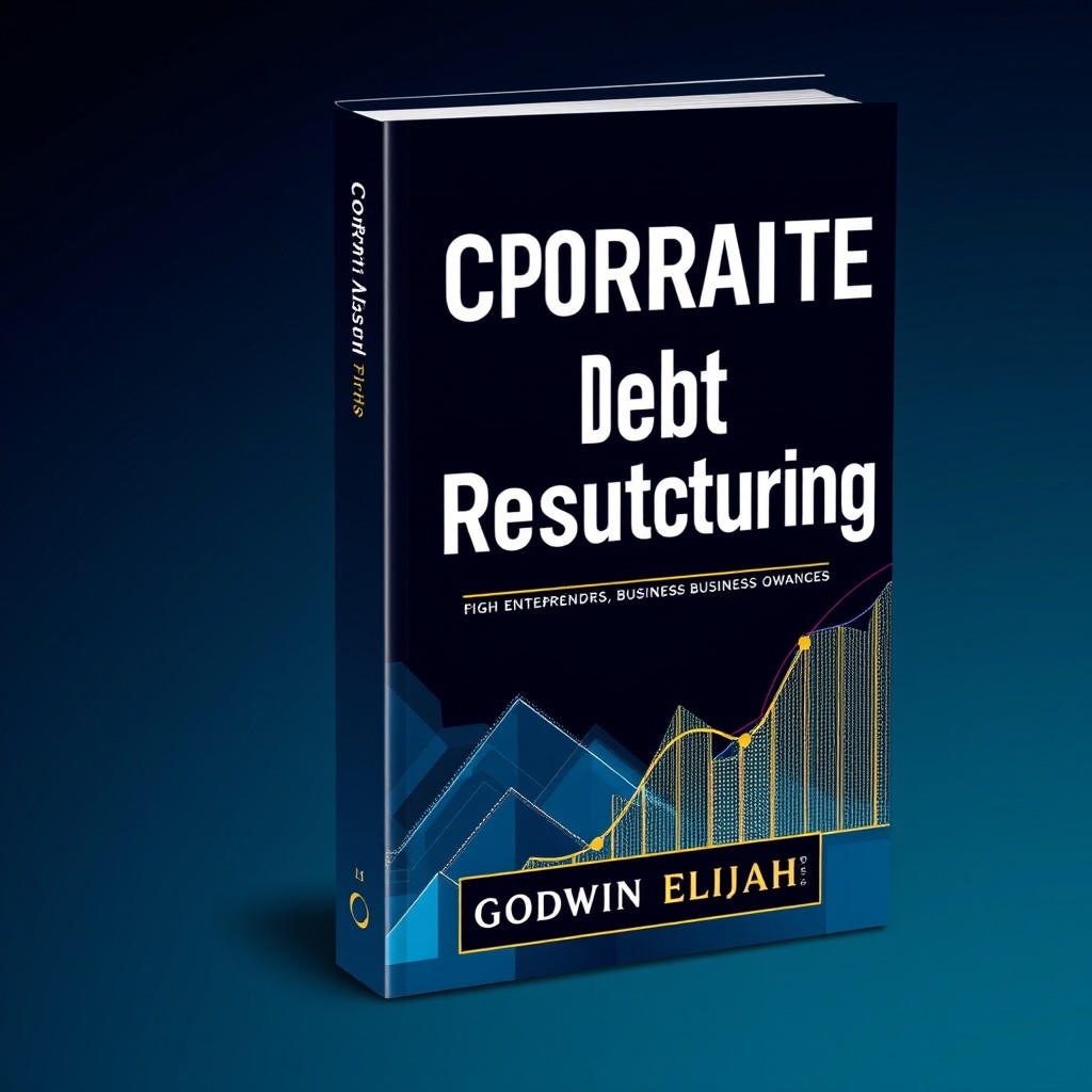 A high-quality, professional book cover for a finance book titled "Corporate Debt Restructuring" by Godwin Elijah