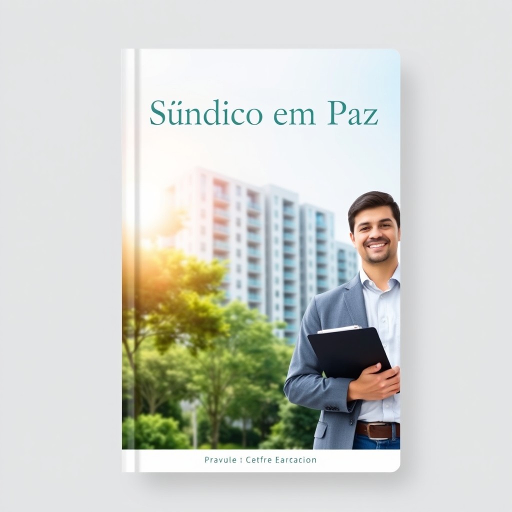 An ebook cover design titled 'Síndico em Paz'