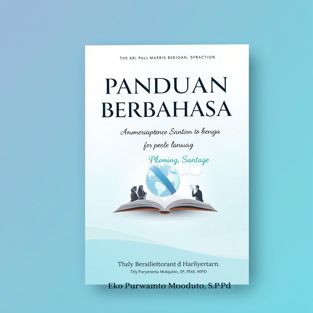A sophisticated and visually appealing book cover design for the title "Panduan Berbahasa Santun Dan Benar oleh Eko Purwanto Mooduto, S