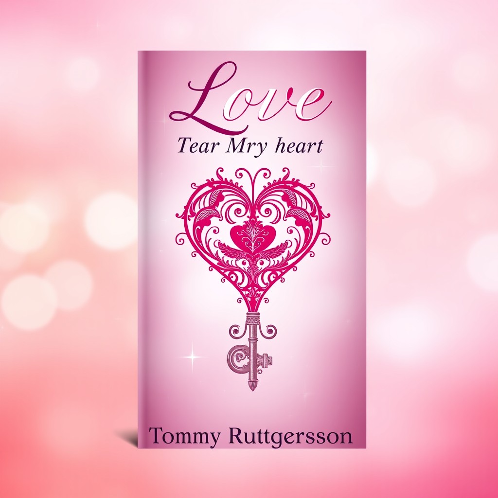 A captivating book cover design for the romantic novel titled 'Love: The Key to My Heart' by Tommy Rutgersson