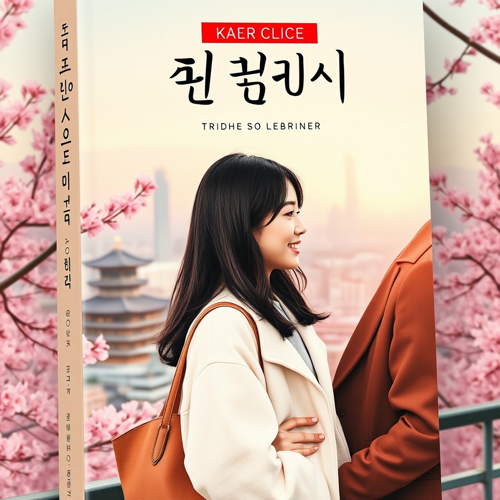 A captivating book cover inspired by the aesthetic of Korean dramas (doramas)