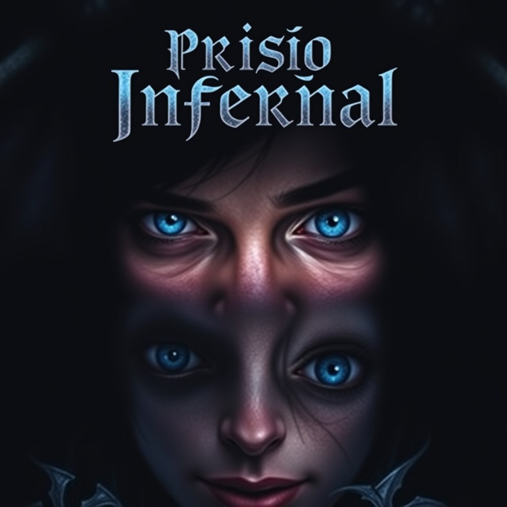 A dark fantasy book cover titled 'Prisão Infernal'