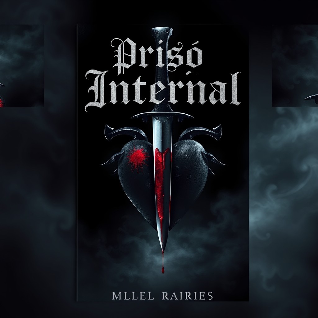 A dark fantasy book cover titled 'Prisão Infernal'