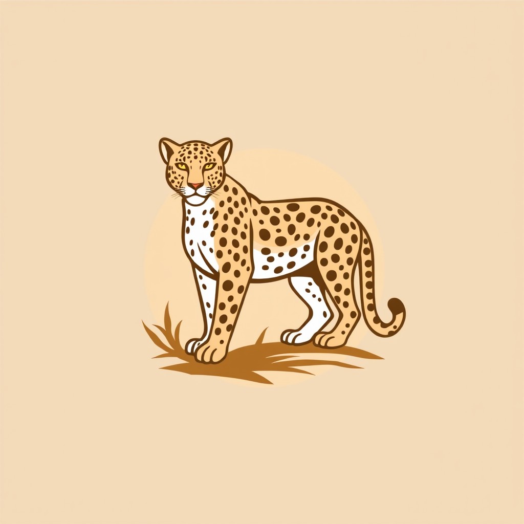 A logo featuring a majestic leopard in a realistic style, showcasing its distinctive spots and elegant posture