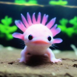 An extremely adorable and endearing axolotl