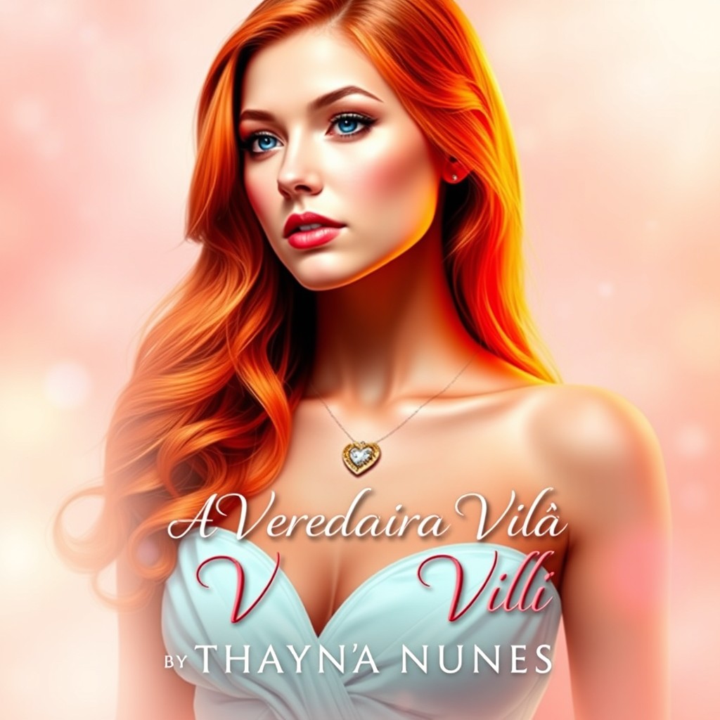 An e-book cover for the theme "The Villain's Revenge Who Wasn't Actually a Villain" titled "A Verdadeira Vilã" by author Thayná Nunes