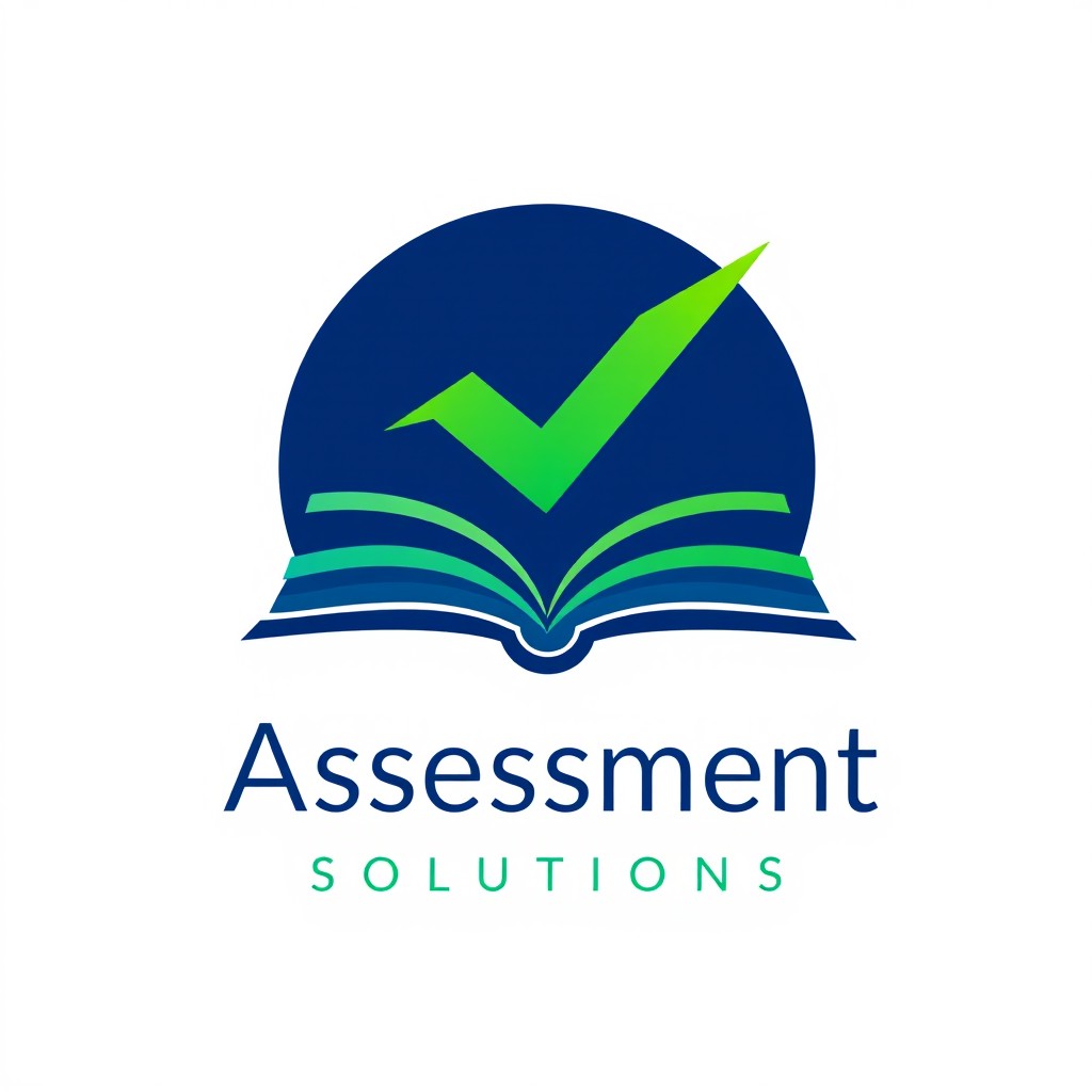 A sleek and modern logo design for an educational assessment company