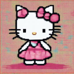 An image of Hello Kitty, depicted in a whimsical pixie style