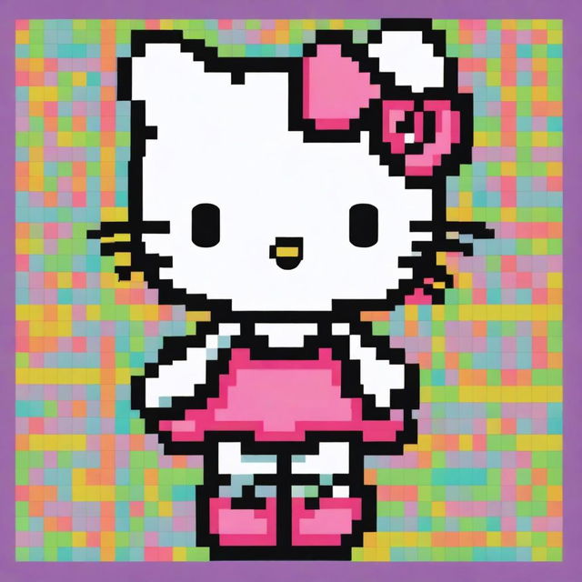 An image of Hello Kitty, depicted in a whimsical pixie style