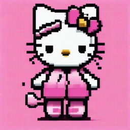 An image of Hello Kitty, depicted in a whimsical pixie style