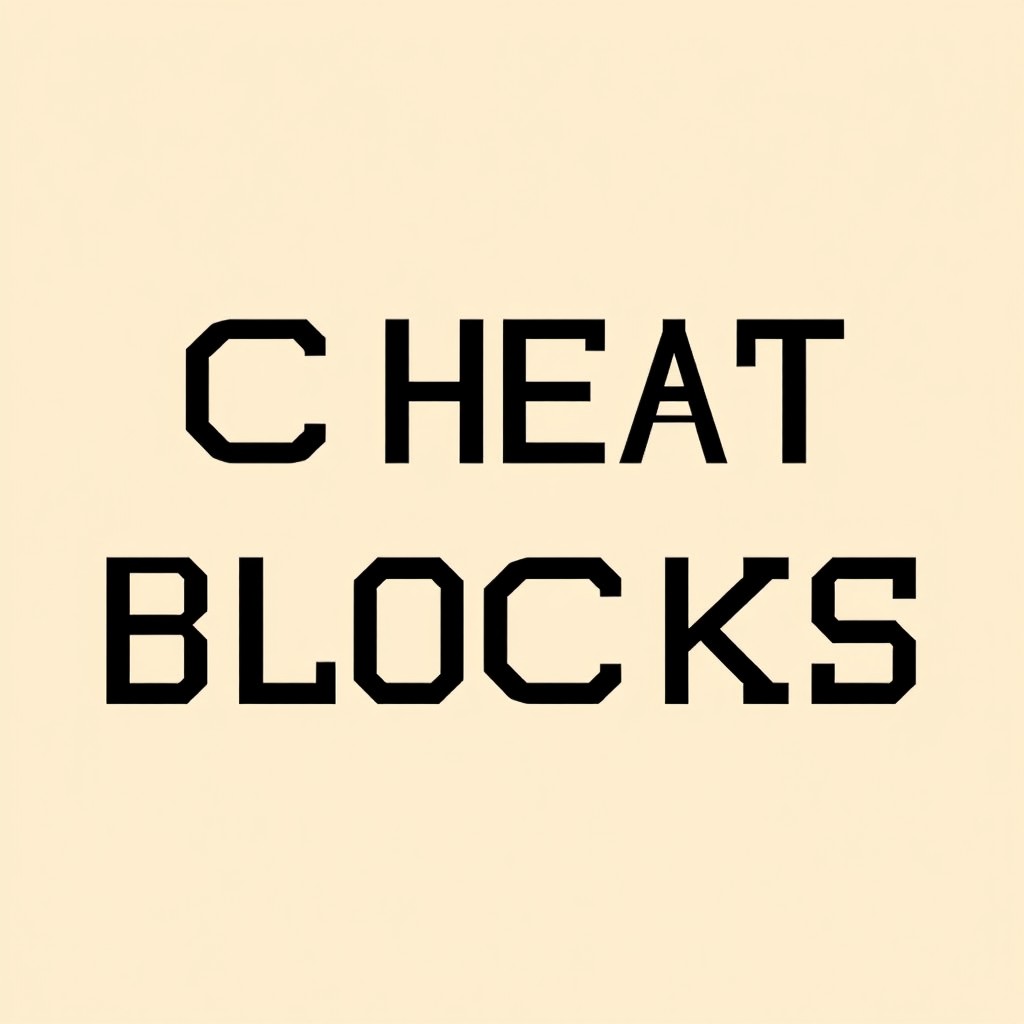 An image featuring bold black text that reads 'Cheat Blocks' centered on a soft beige background